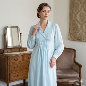 Vintage Christian Dior Lingerie x Neiman Marcus Blue Night Gown M